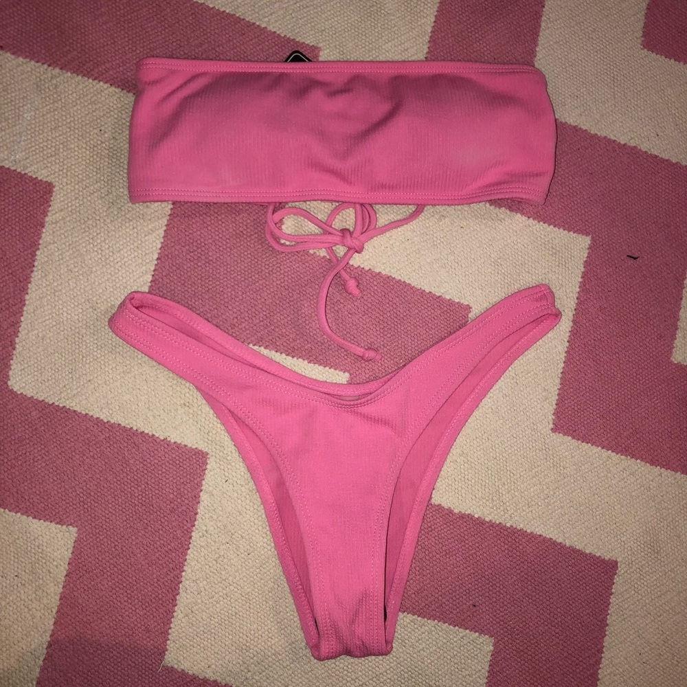 Pink Bandeau Bikini